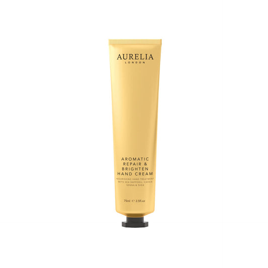 Aurelia London hand cream tube on a white background