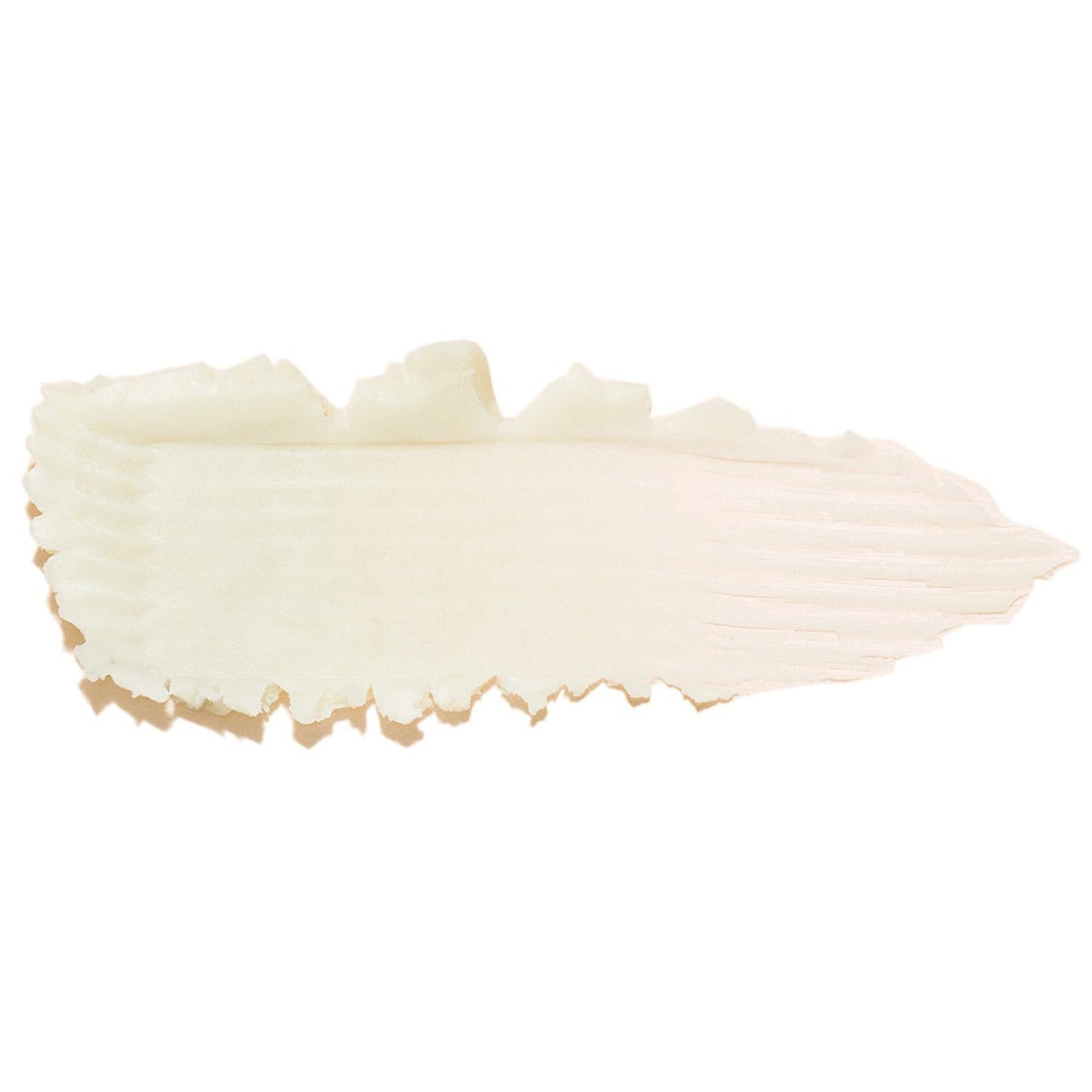 White botanical cream deodorant swatch on a white background