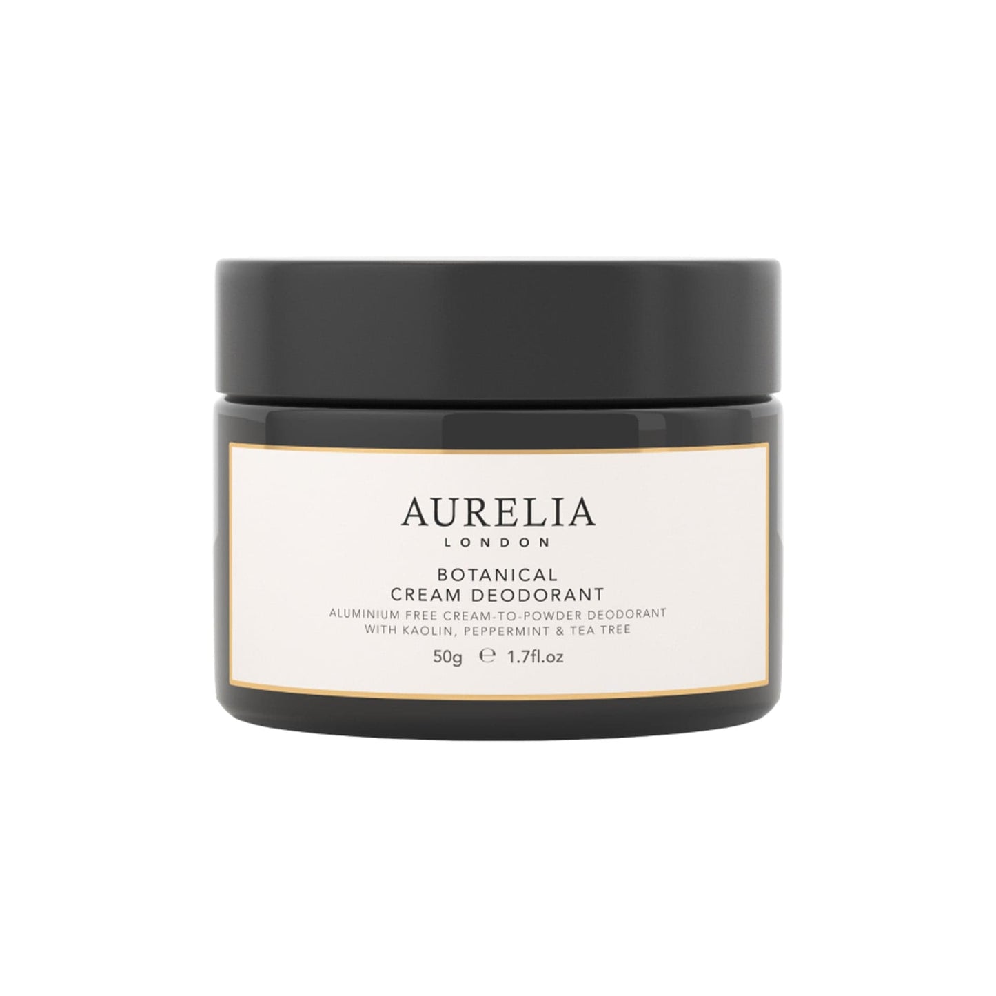 Aurelia London botanical cream deodorant jar on a white background