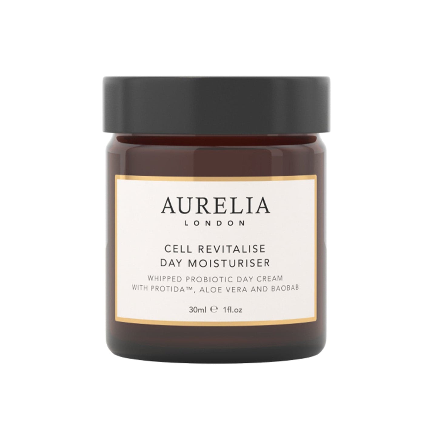Aurelia London day moisturizer jar on a white background