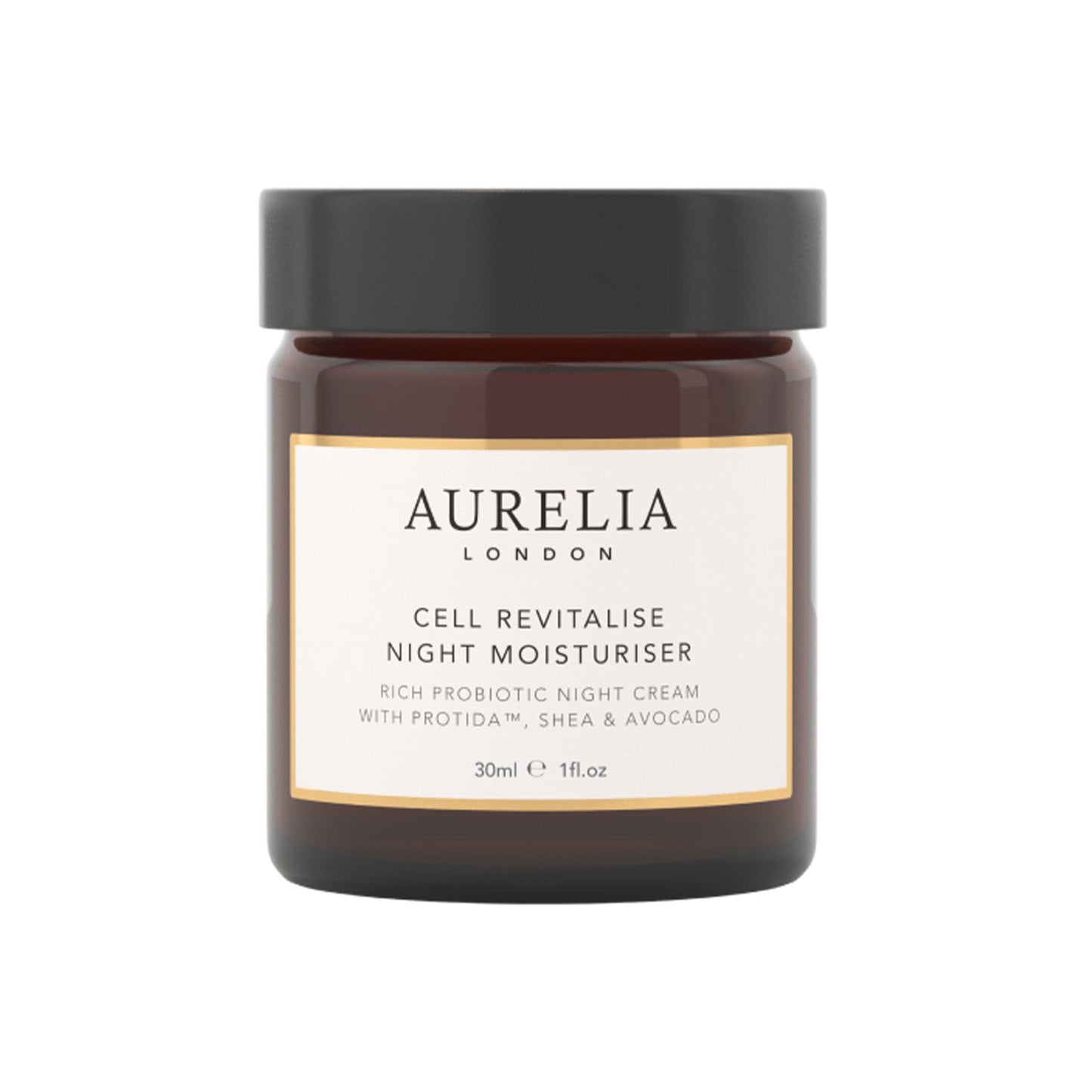 Aurelia London night moisturizer jar on a white background