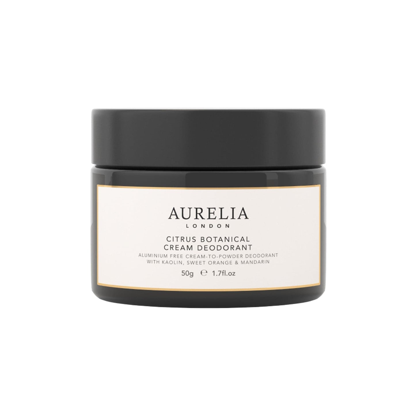 Aurelia London Citrus Botanical Cream Deodorant jar on a white background