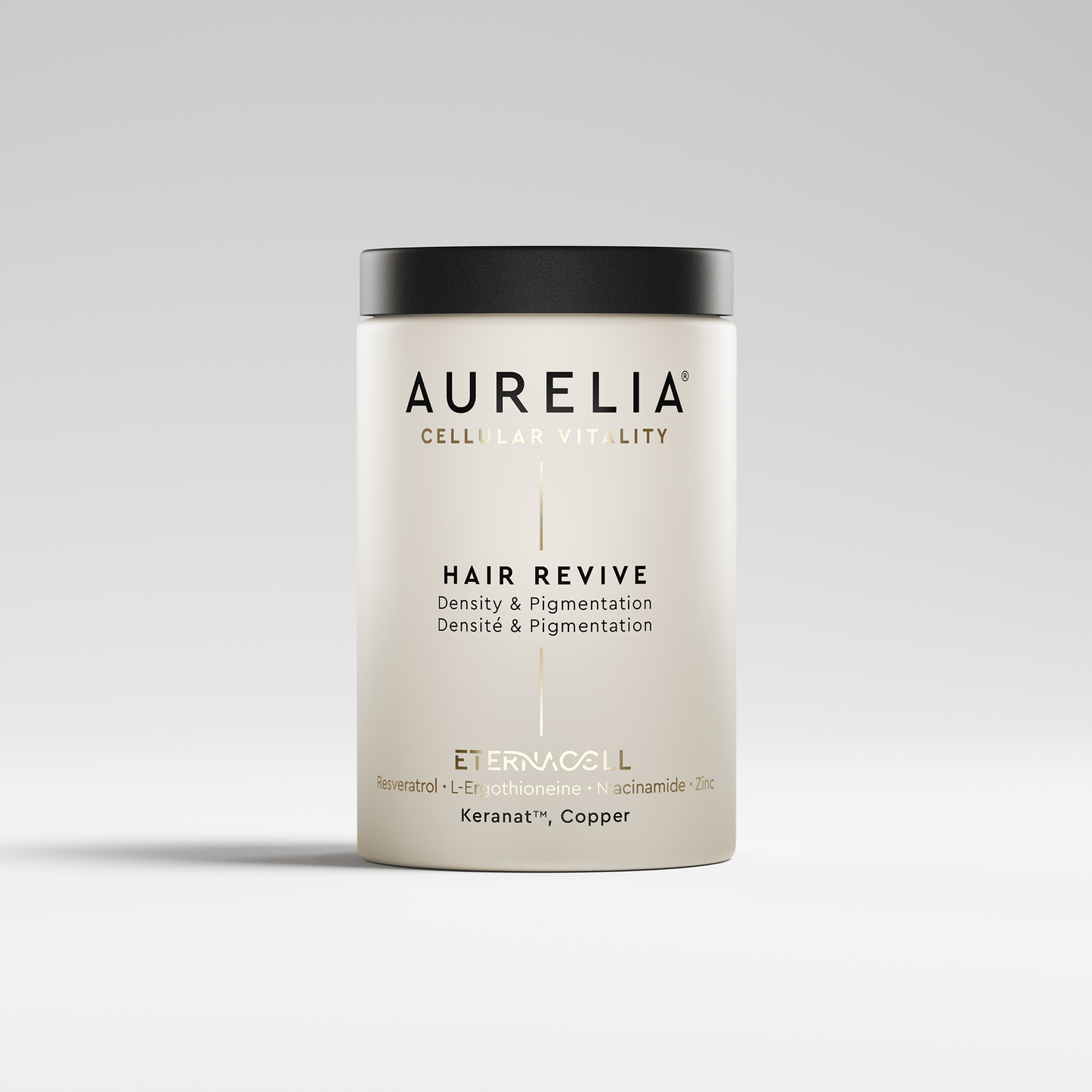 Aurelia Hair Revive product container on a light gray background