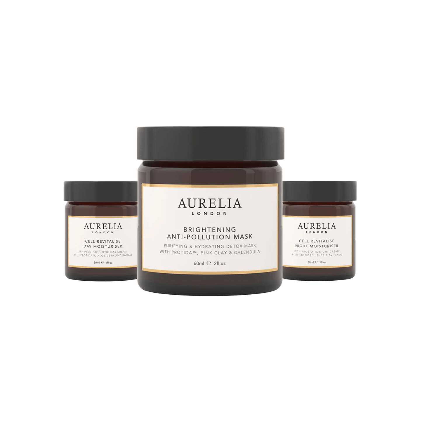 Aurelia skincare products on a white background