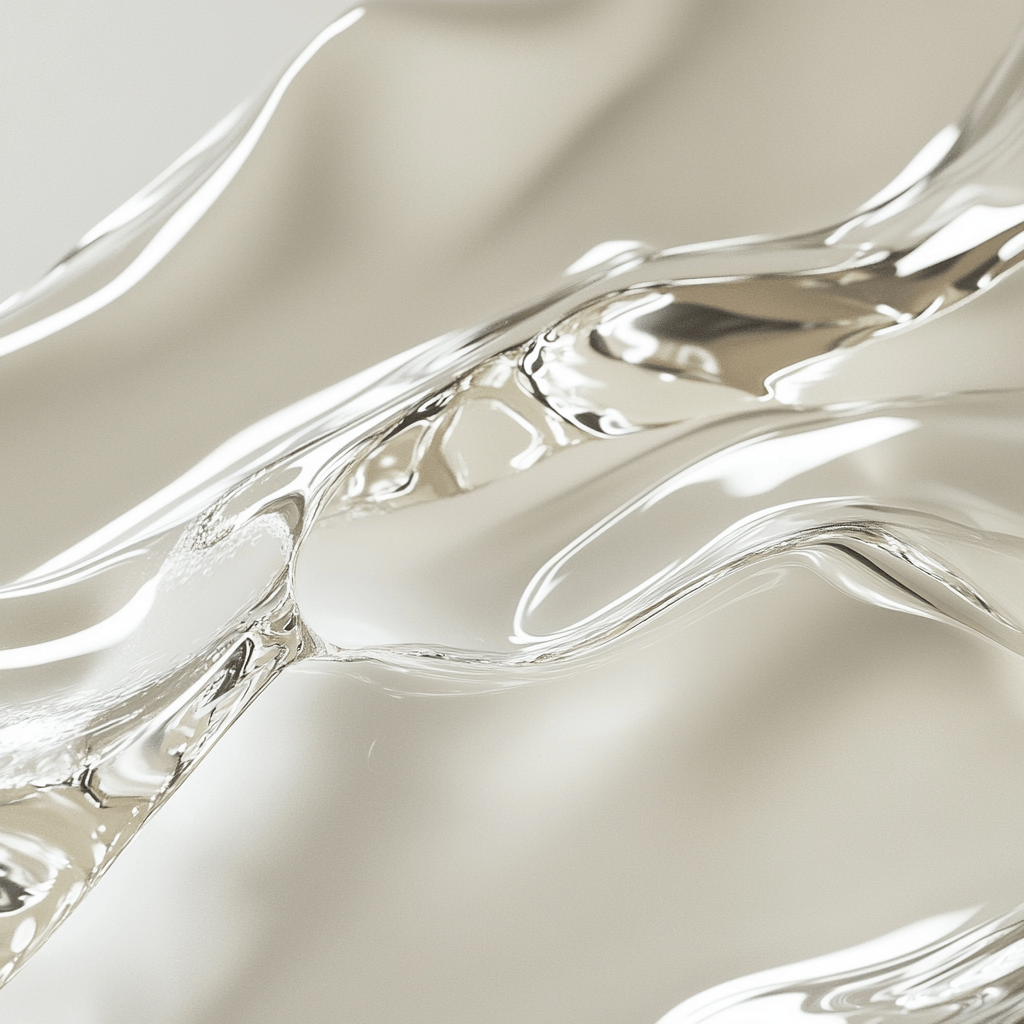 Close-up of wavy, reflective liquid