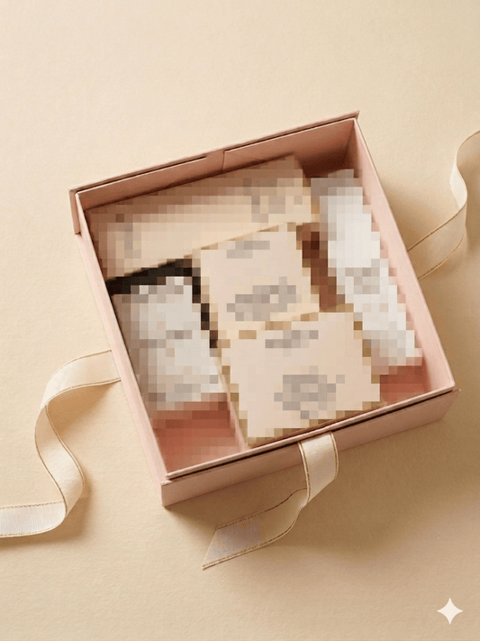 a blurred out image of the mystery box