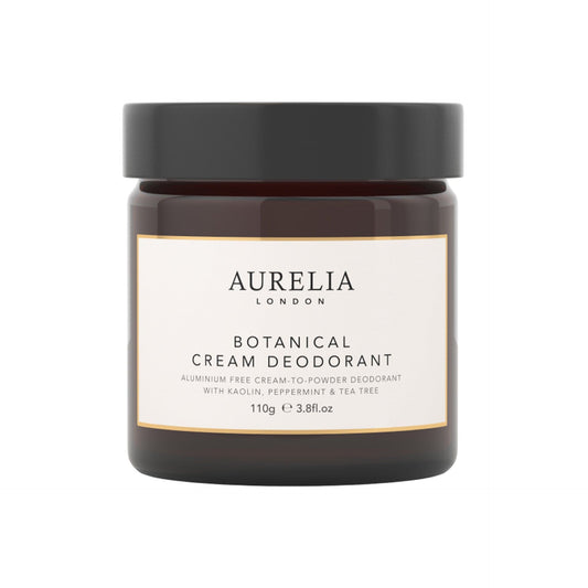 Aurelia London botanical cream deodorant jar on a white background