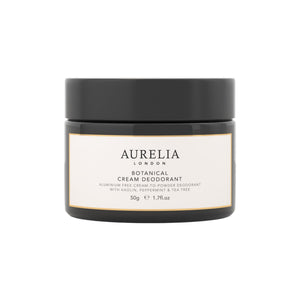 Aurelia London botanical cream deodorant jar on a white background