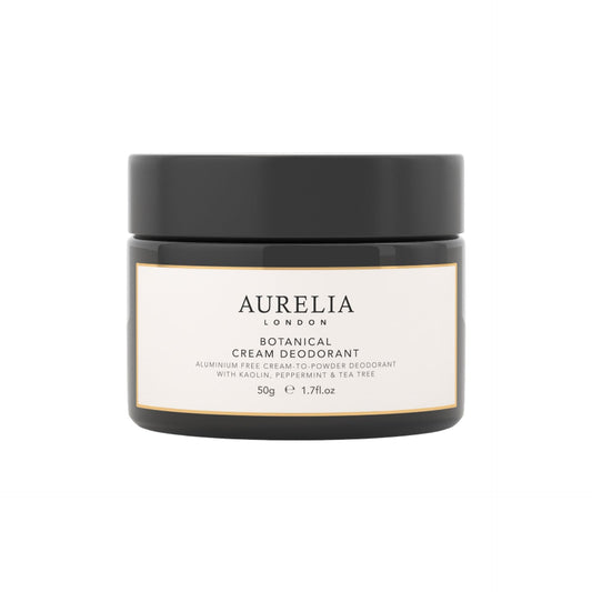 Aurelia London botanical cream deodorant jar on a white background