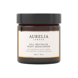 Aurelia London night moisturizer jar on a white background