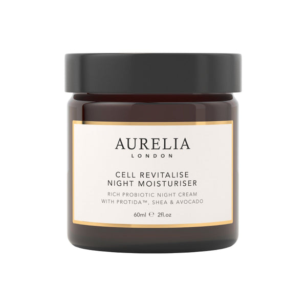 Aurelia London night moisturizer jar on a white background