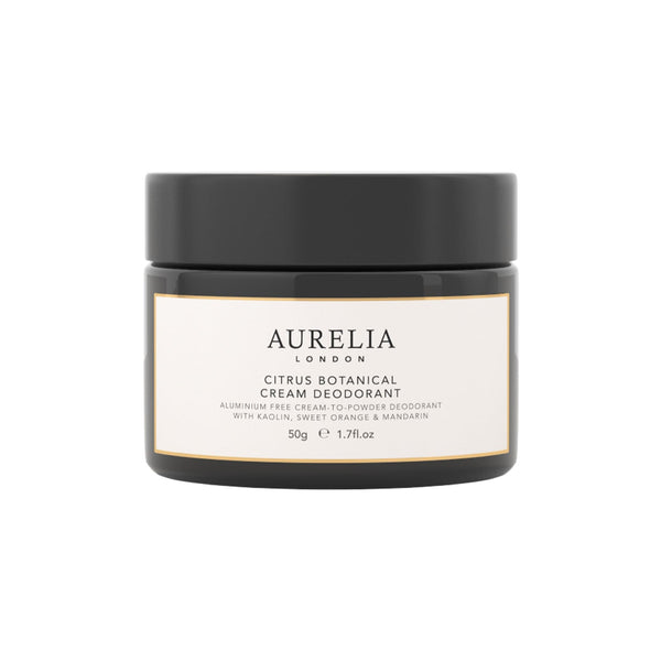 Aurelia London Citrus Botanical Cream Deodorant jar on a white background