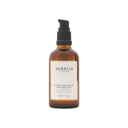 Aurelia London body oil bottle on a white background