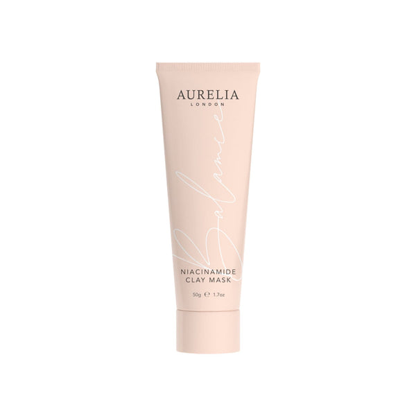 Aurelia Niacinamide Clay Mask tube on a white background