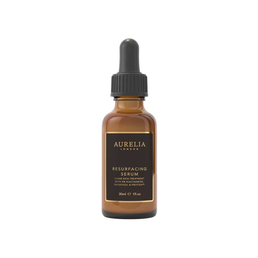 Aurelia London resurfacing serum bottle on a white background
