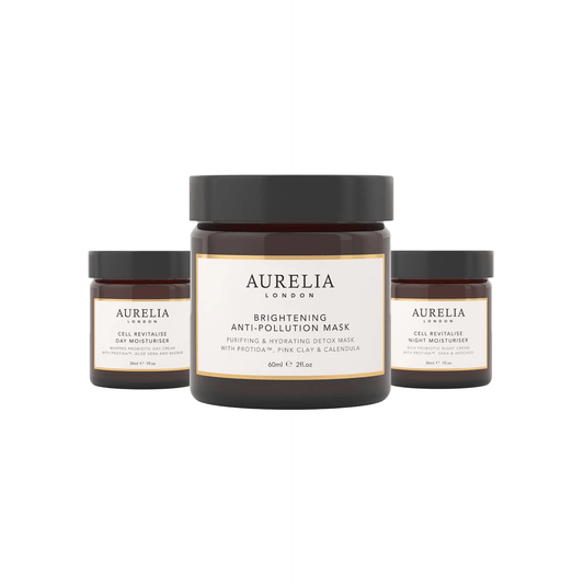 Aurelia skincare products on a white background